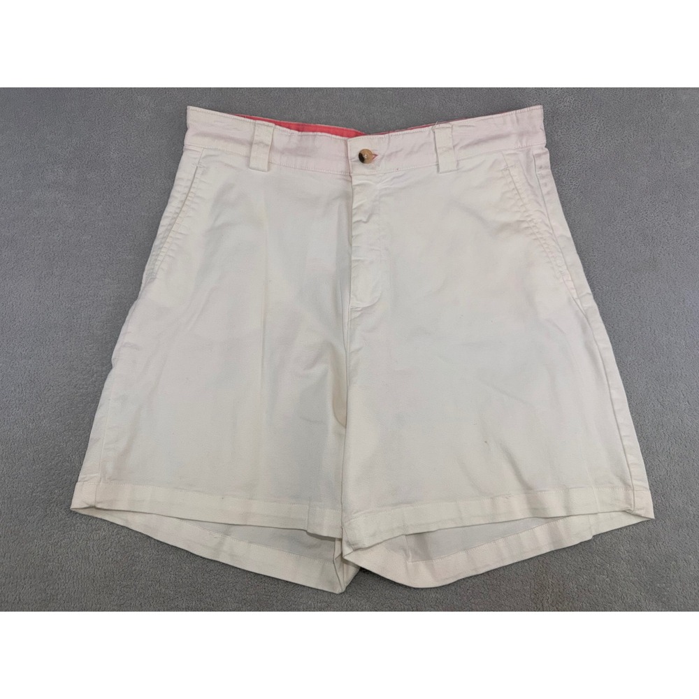 Mountain Lake Womens Cream Cotton Stretch High Rise‎ Chino Shorts Size 10